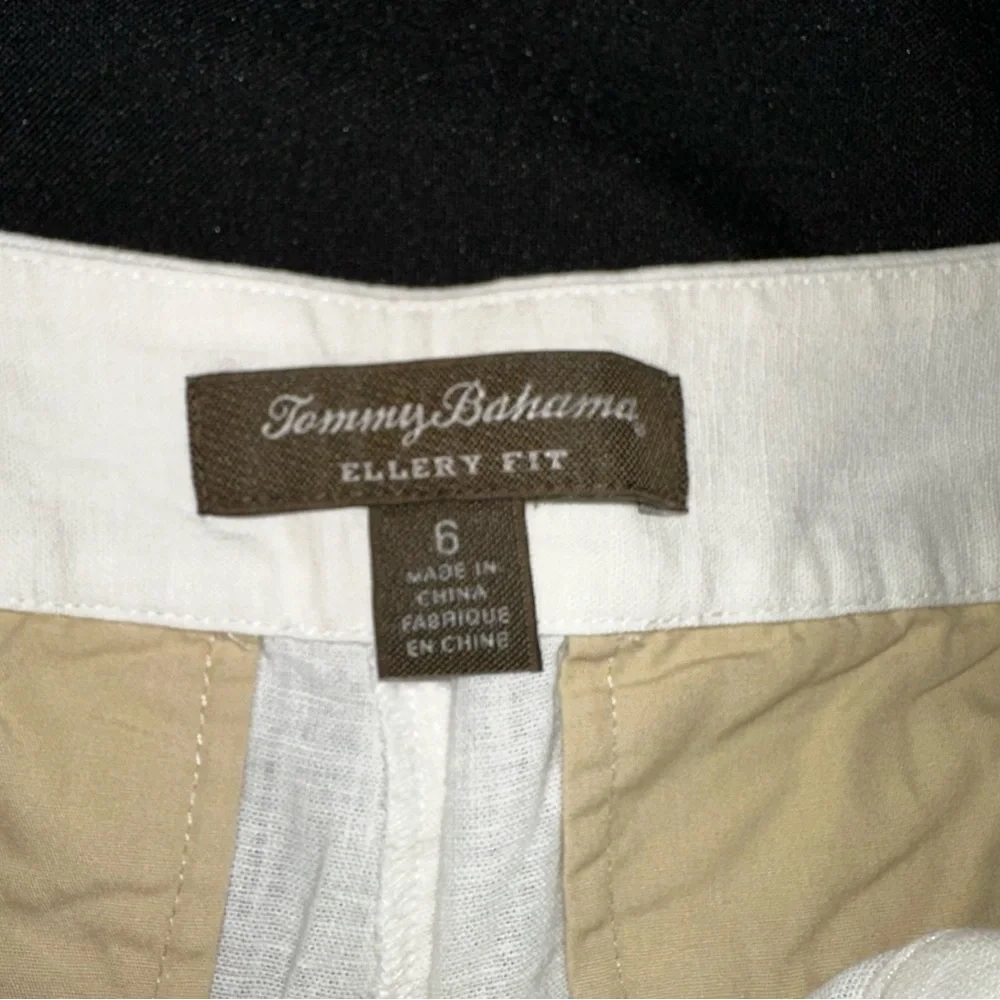 Tommy Bahama Women's Off-White Linen blend cropped Trousers size 6 Ellery fit - Picture 4 of 9